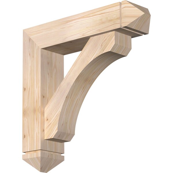 Ekena Millwork Legacy Arts and Crafts Smooth Bracket w/ Offset Brace, Douglas Fir, 7 1/2"W x 32"D x 32"H BKT0806X32X32LEC03SDF - main